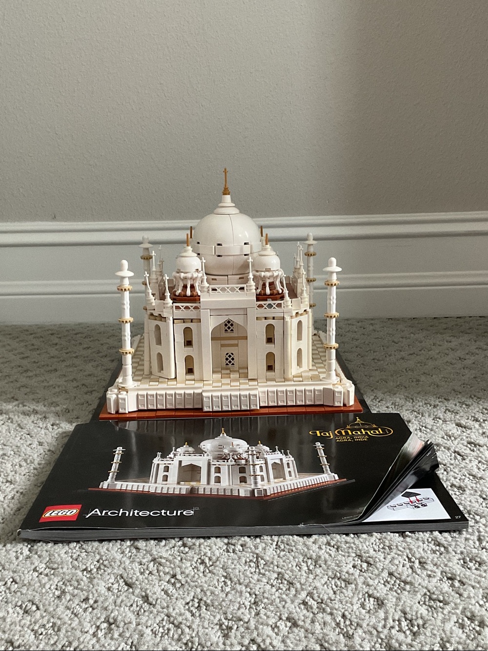 Lego White and Tan Taj Mahal Architecture Set with Gold Accents